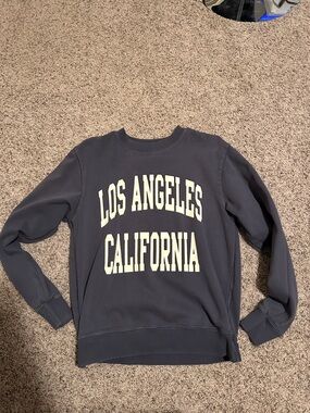 Brandy Melville Navy Sweatshirt with White "Los Angeles California" Print